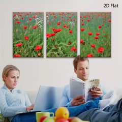 2D flat 1pc vibrant wildflower meadow painting rustic farmhouse wall decor living room bedroom art prints gallery wrapped canvas modern botanical floral art