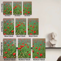 2D flat 1pc vibrant wildflower meadow painting rustic farmhouse wall decor living room bedroom art prints gallery wrapped canvas modern botanical floral art
