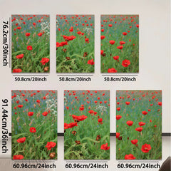 2D flat 1pc vibrant wildflower meadow painting rustic farmhouse wall decor living room bedroom art prints gallery wrapped canvas modern botanical floral art