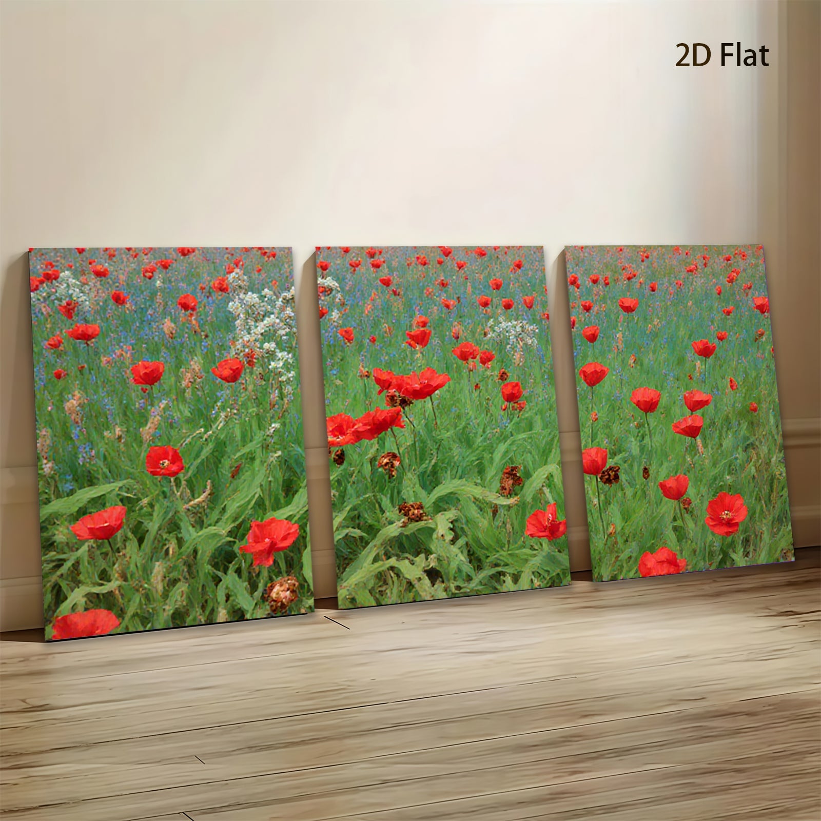 2D flat 1pc vibrant wildflower meadow painting rustic farmhouse wall decor living room bedroom art prints gallery wrapped canvas modern botanical floral art