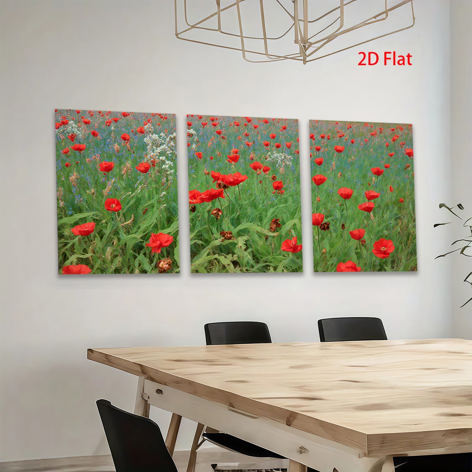 2D flat 1pc vibrant wildflower meadow painting rustic farmhouse wall decor living room bedroom art prints gallery wrapped canvas modern botanical floral art
