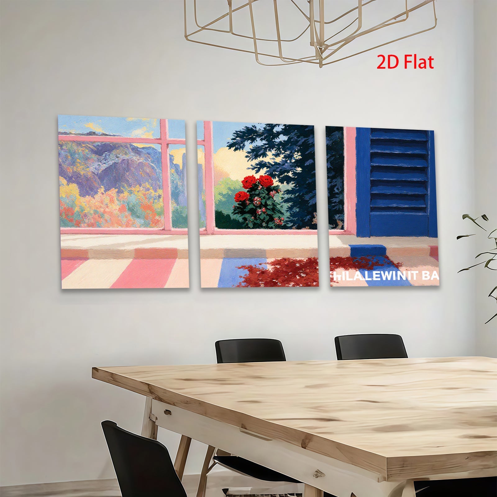 2D flat 1pc vibrant window garden blooms cozy farmhouse wall decor living room bedroom gallery wrapped canvas prints modern minimalist art