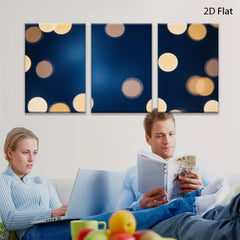 2D flat 1pc warm bokeh lights abstract wall decor for living room bedroom modern farmhouse gallery wrapped canvas prints cozy home decor