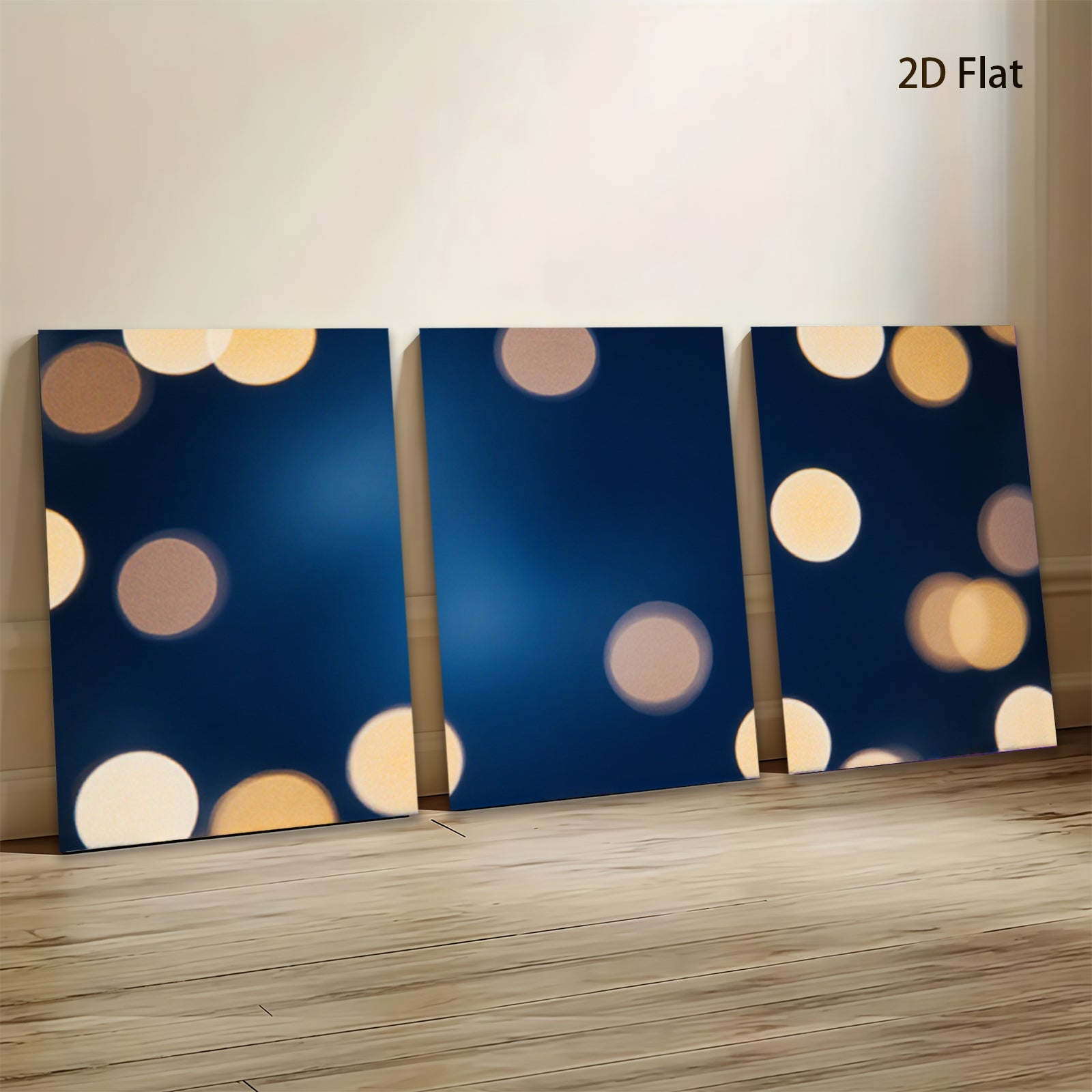 2D flat 1pc warm bokeh lights abstract wall decor for living room bedroom modern farmhouse gallery wrapped canvas prints cozy home decor