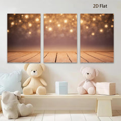 2D flat 1pc warm golden bokeh wood backdrop perfect for holiday party farmhouse decor gallery wall art prints modern minimalist