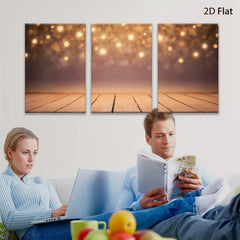2D flat 1pc warm golden bokeh wood backdrop perfect for holiday party farmhouse decor gallery wall art prints modern minimalist