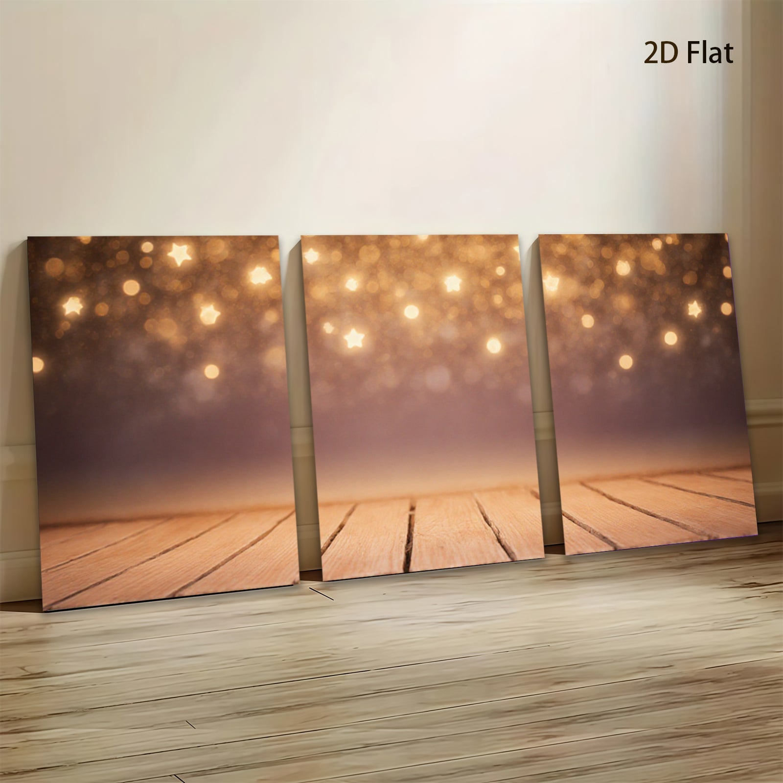 2D flat 1pc warm golden bokeh wood backdrop perfect for holiday party farmhouse decor gallery wall art prints modern minimalist