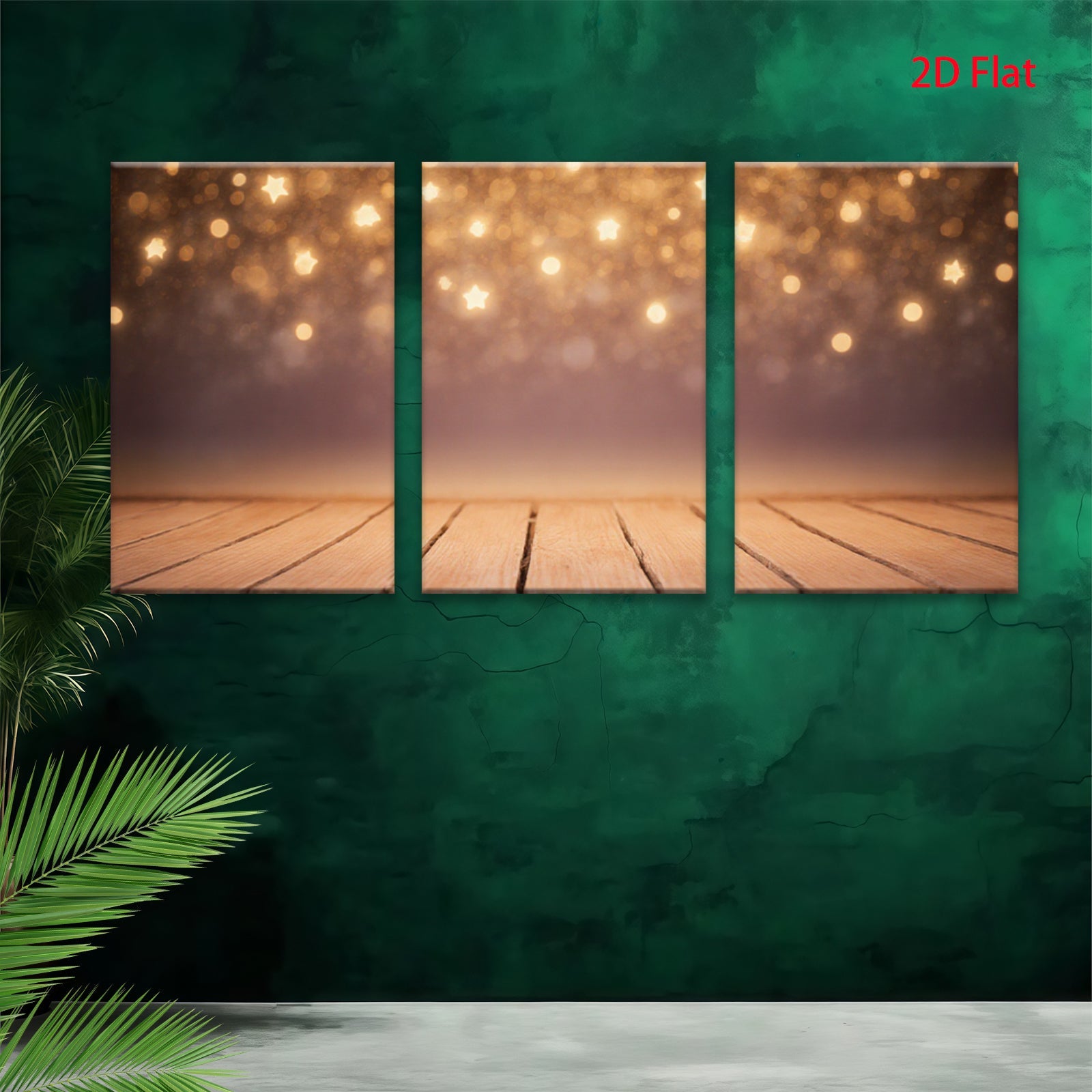 2D flat 1pc warm golden bokeh wood backdrop perfect for holiday party farmhouse decor gallery wall art prints modern minimalist