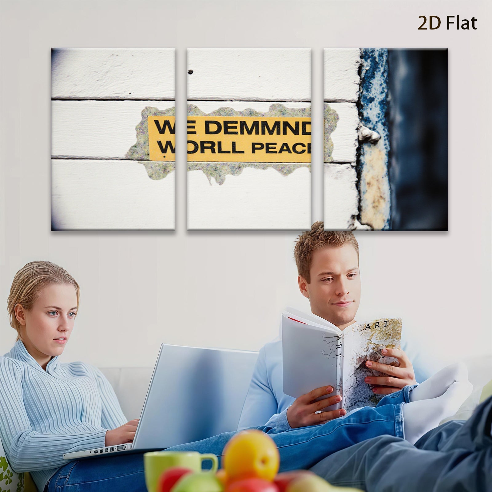 2D flat 1pc weathered protest sign wall art inspiring hope living room bedroom decor farmhouse style gallery wrapped canvas modern minimalist statement piece trending now rustic chic