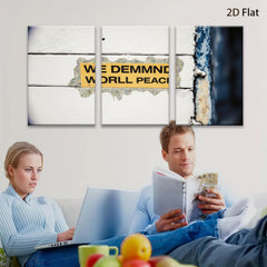 2D flat 1pc weathered protest sign wall art inspiring hope living room bedroom decor farmhouse style gallery wrapped canvas modern minimalist statement piece trending now rustic chic