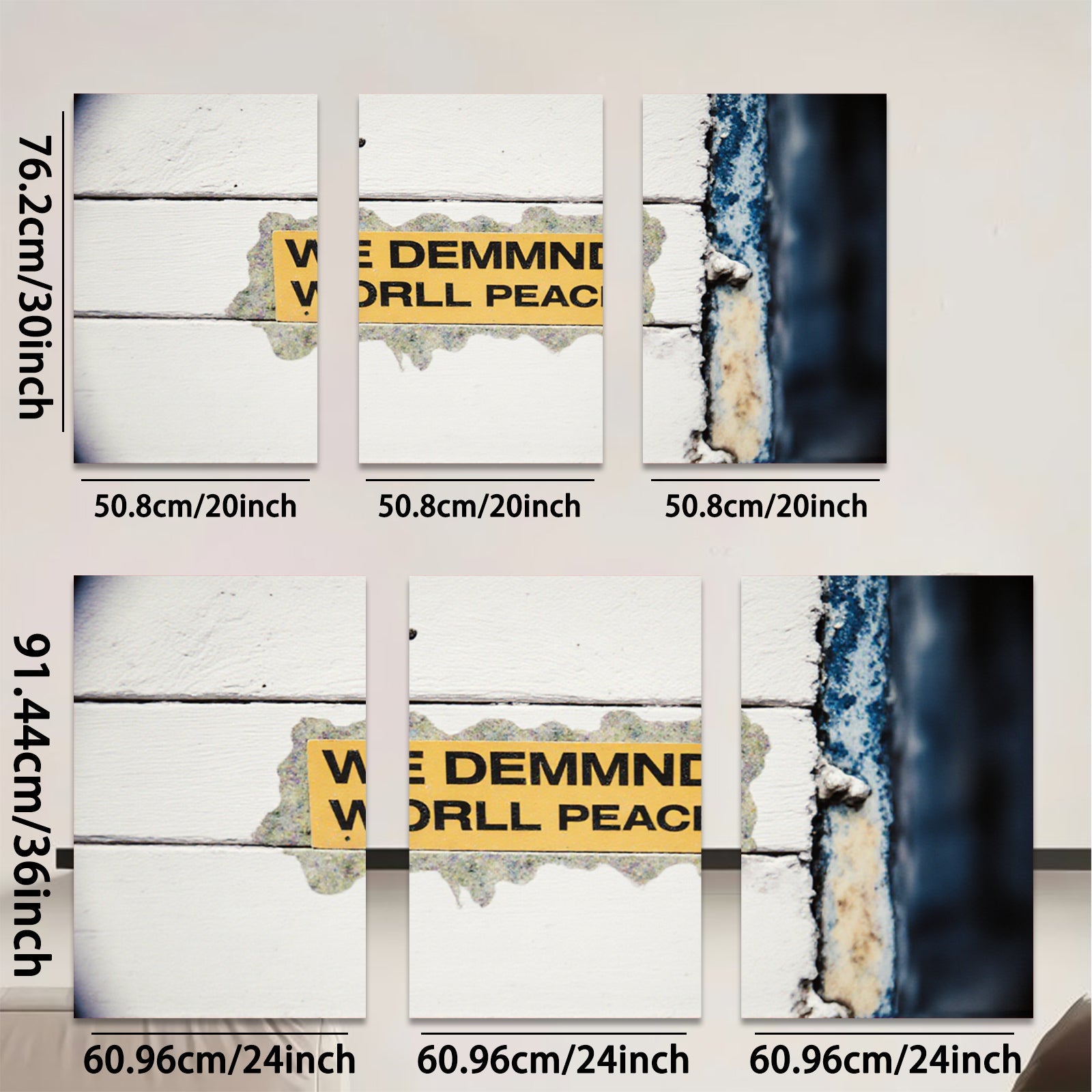 2D flat 1pc weathered protest sign wall art inspiring hope living room bedroom decor farmhouse style gallery wrapped canvas modern minimalist statement piece trending now rustic chic