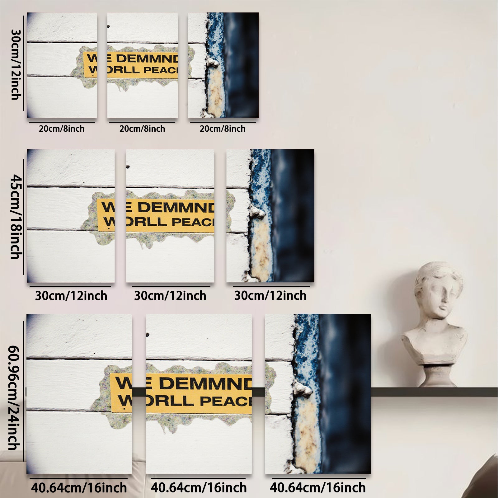 2D flat 1pc weathered protest sign wall art inspiring hope living room bedroom decor farmhouse style gallery wrapped canvas modern minimalist statement piece trending now rustic chic