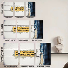 2D flat 1pc weathered protest sign wall art inspiring hope living room bedroom decor farmhouse style gallery wrapped canvas modern minimalist statement piece trending now rustic chic