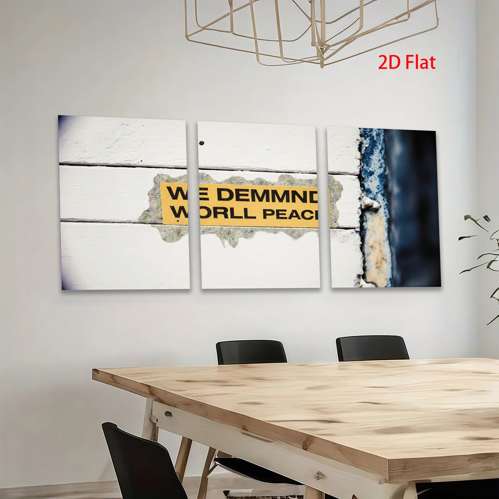 2D flat 1pc weathered protest sign wall art inspiring hope living room bedroom decor farmhouse style gallery wrapped canvas modern minimalist statement piece trending now rustic chic