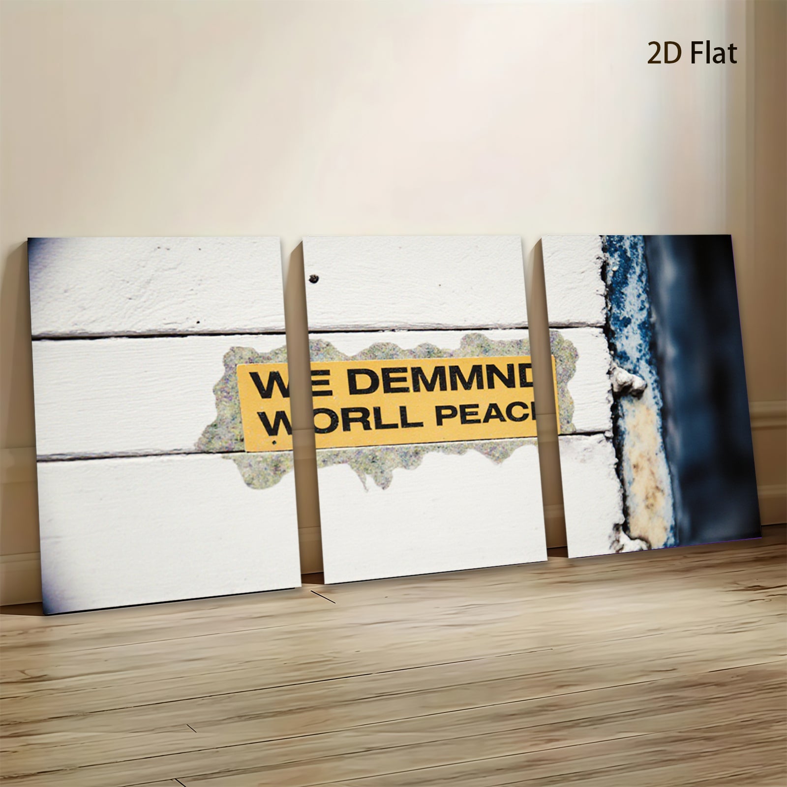 2D flat 1pc weathered protest sign wall art inspiring hope living room bedroom decor farmhouse style gallery wrapped canvas modern minimalist statement piece trending now rustic chic