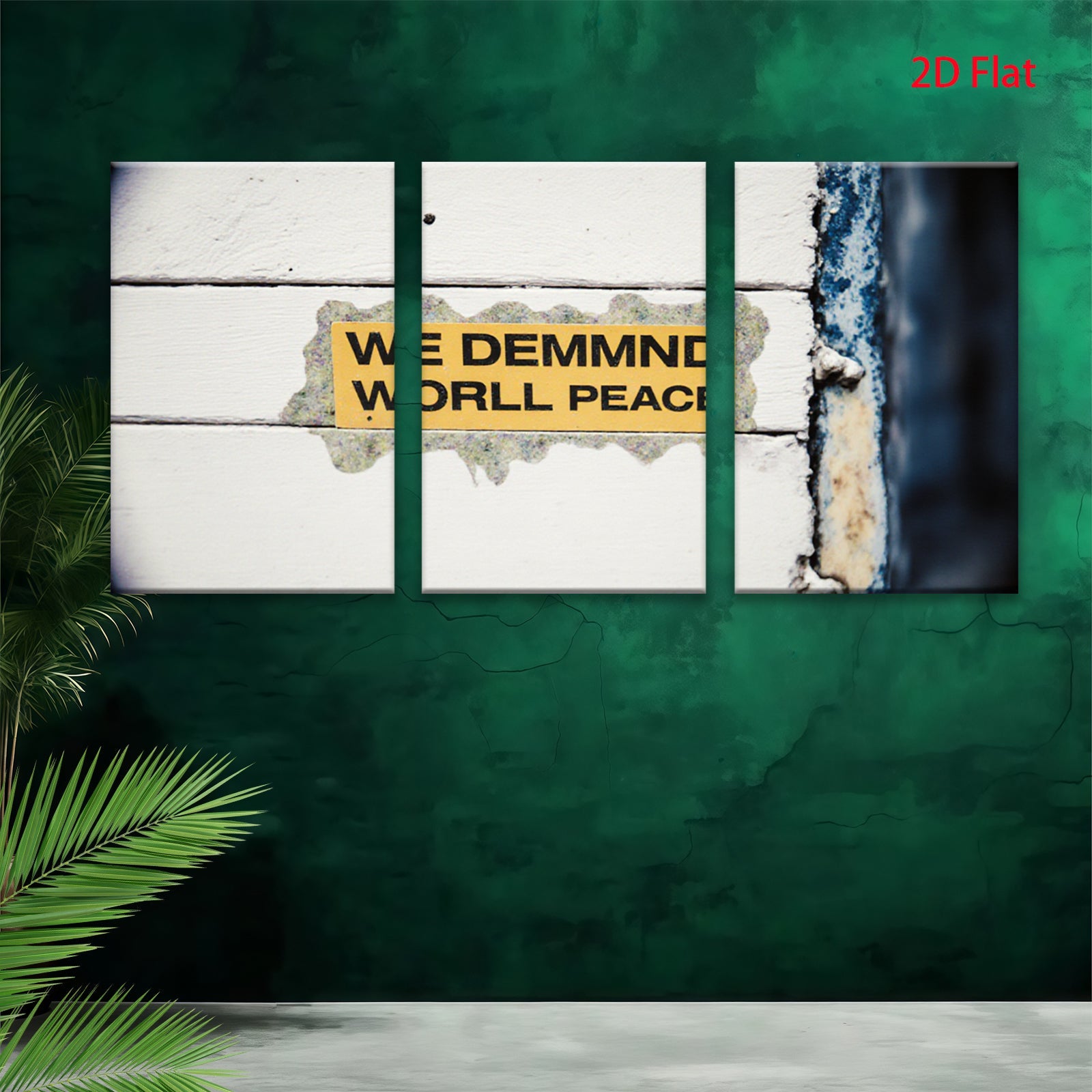 2D flat 1pc weathered protest sign wall art inspiring hope living room bedroom decor farmhouse style gallery wrapped canvas modern minimalist statement piece trending now rustic chic