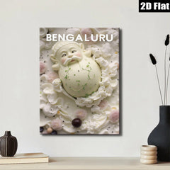 2D flat 1pc whimsical Easter egg floral spring pastel nursery decor bedroom living room gallery wrapped canvas farmhouse modern
