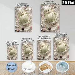 2D flat 1pc whimsical Easter egg floral spring pastel nursery decor bedroom living room gallery wrapped canvas farmhouse modern