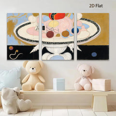 2D flat 1pc whimsical abstract floating shapes modern art canvas wall decor living room bedroom office gallery wrapped timeless statement piece farmhouse aesthetic