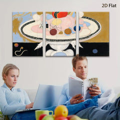 2D flat 1pc whimsical abstract floating shapes modern art canvas wall decor living room bedroom office gallery wrapped timeless statement piece farmhouse aesthetic