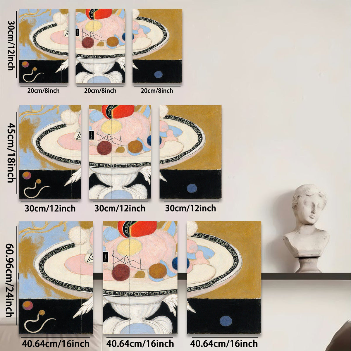 2D flat 1pc whimsical abstract floating shapes modern art canvas wall decor living room bedroom office gallery wrapped timeless statement piece farmhouse aesthetic