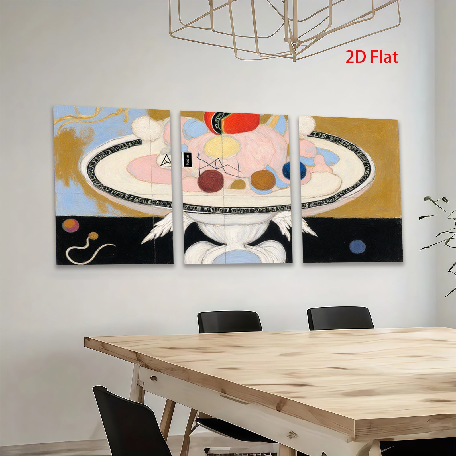 2D flat 1pc whimsical abstract floating shapes modern art canvas wall decor living room bedroom office gallery wrapped timeless statement piece farmhouse aesthetic