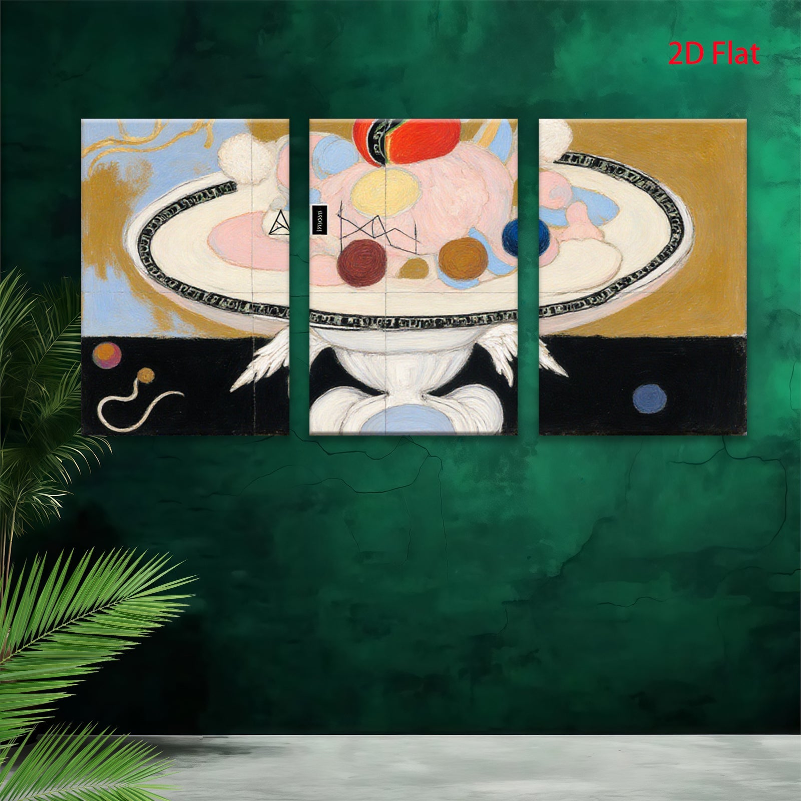 2D flat 1pc whimsical abstract floating shapes modern art canvas wall decor living room bedroom office gallery wrapped timeless statement piece farmhouse aesthetic