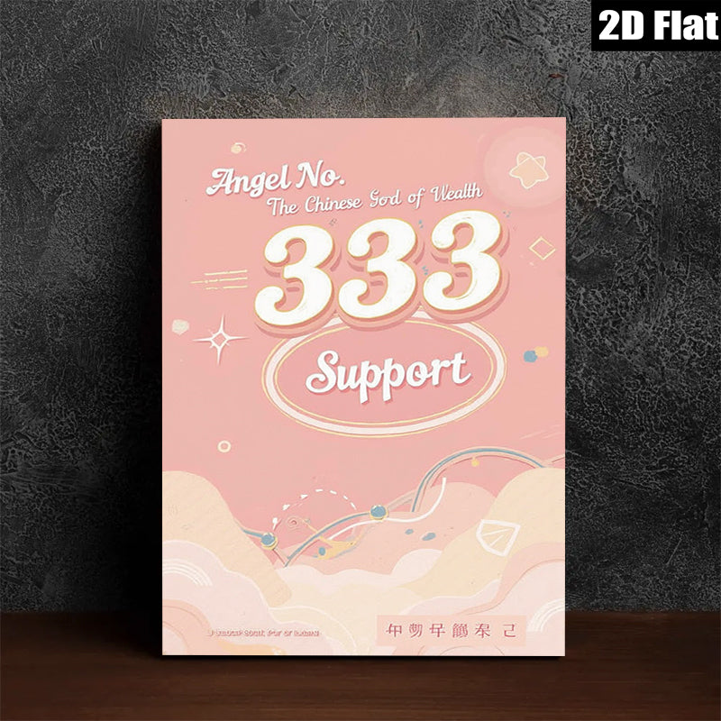 2D flat 1pc whimsical angel number 333 positive energy wall art for bedroom living room home decor farmhouse aesthetic gallery wrapped canvas prints