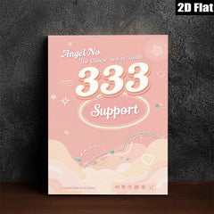 2D flat 1pc whimsical angel number 333 positive energy wall art for bedroom living room home decor farmhouse aesthetic gallery wrapped canvas prints