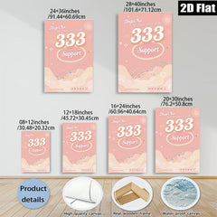 2D flat 1pc whimsical angel number 333 positive energy wall art for bedroom living room home decor farmhouse aesthetic gallery wrapped canvas prints