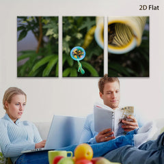 2D flat 1pc whimsical bee art botanical garden decor farmhouse wall art living room bedroom kitchen modern gallery wrapped canvas print