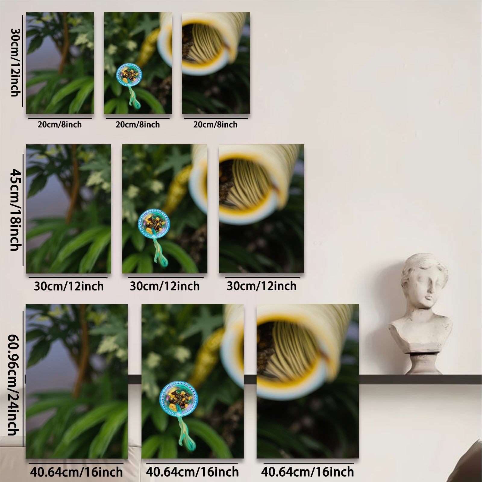 2D flat 1pc whimsical bee art botanical garden decor farmhouse wall art living room bedroom kitchen modern gallery wrapped canvas print