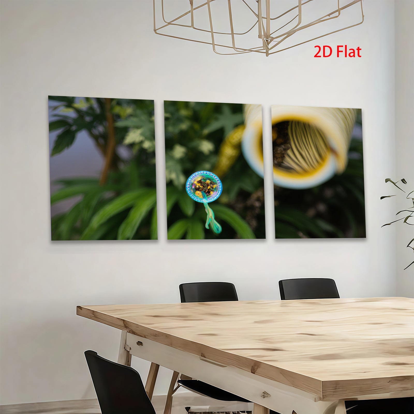 2D flat 1pc whimsical bee art botanical garden decor farmhouse wall art living room bedroom kitchen modern gallery wrapped canvas print