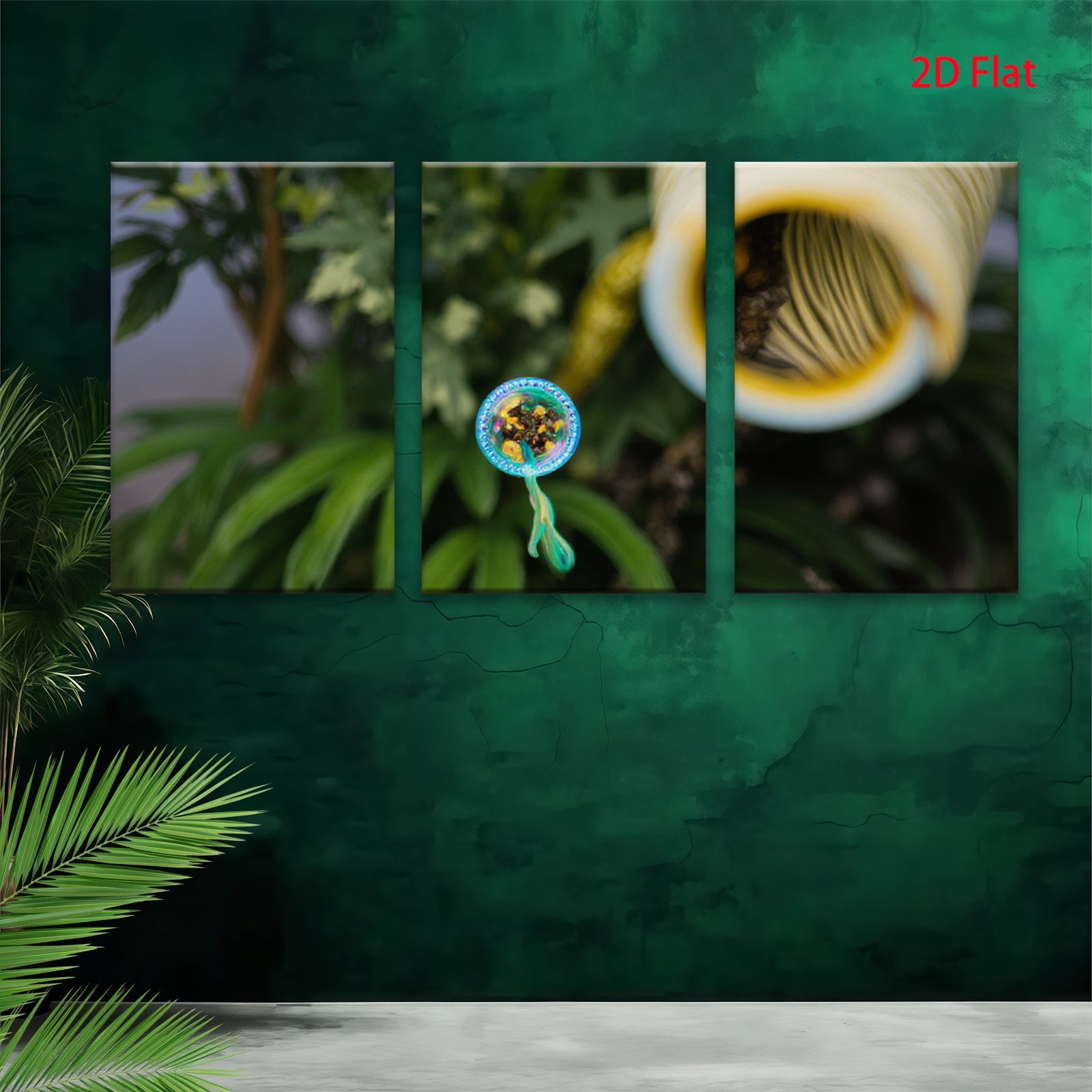 2D flat 1pc whimsical bee art botanical garden decor farmhouse wall art living room bedroom kitchen modern gallery wrapped canvas print