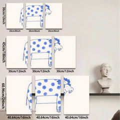 2D flat 1pc whimsical blue spotted elephant nursery art kids room decor playroom wall hanging canvas prints modern farmhouse style minimalist aesthetic bedroom decoration