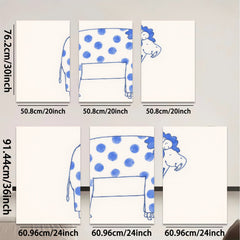 2D flat 1pc whimsical blue spotted elephant nursery art kids room decor playroom wall hanging canvas prints modern farmhouse style minimalist aesthetic bedroom decoration