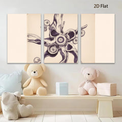 2D flat 1pc whimsical botanical illustration abstract floral art for living room bedroom gallery wall decor farmhouse style statement piece modern minimalist design