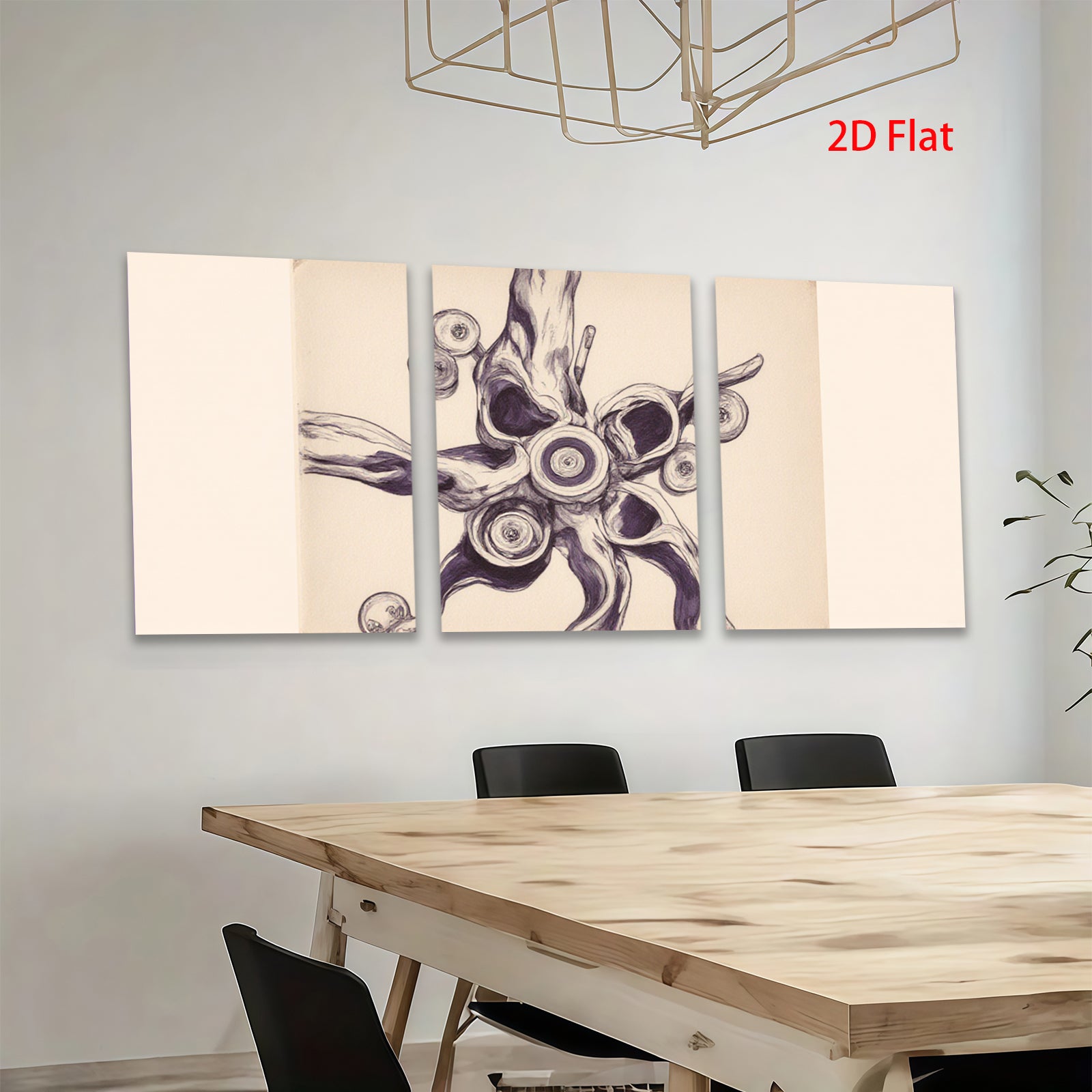 2D flat 1pc whimsical botanical illustration abstract floral art for living room bedroom gallery wall decor farmhouse style statement piece modern minimalist design