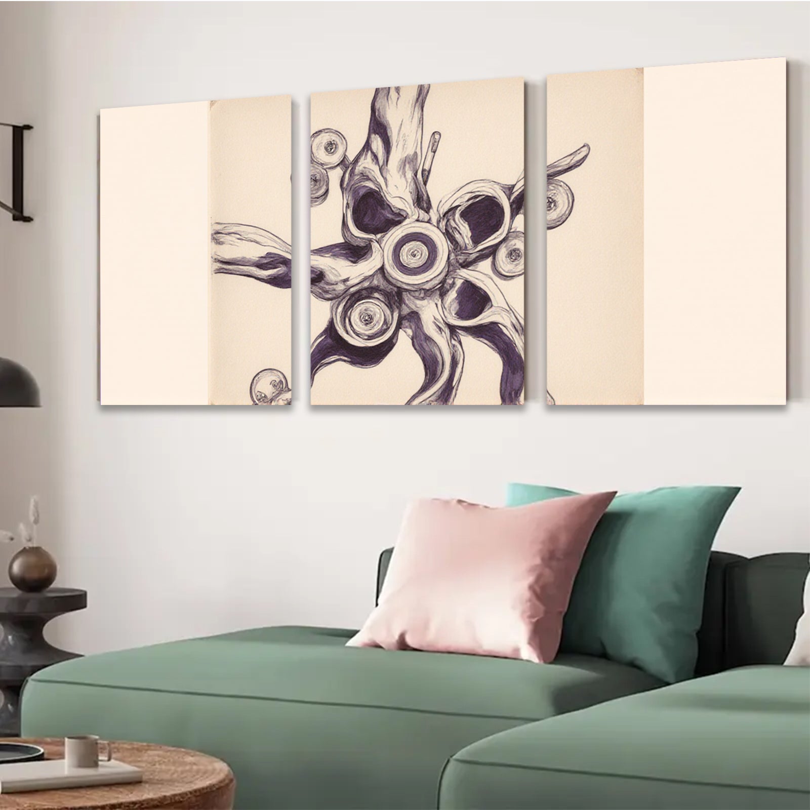 2D flat 1pc whimsical botanical illustration abstract floral art for living room bedroom gallery wall decor farmhouse style statement piece modern minimalist design