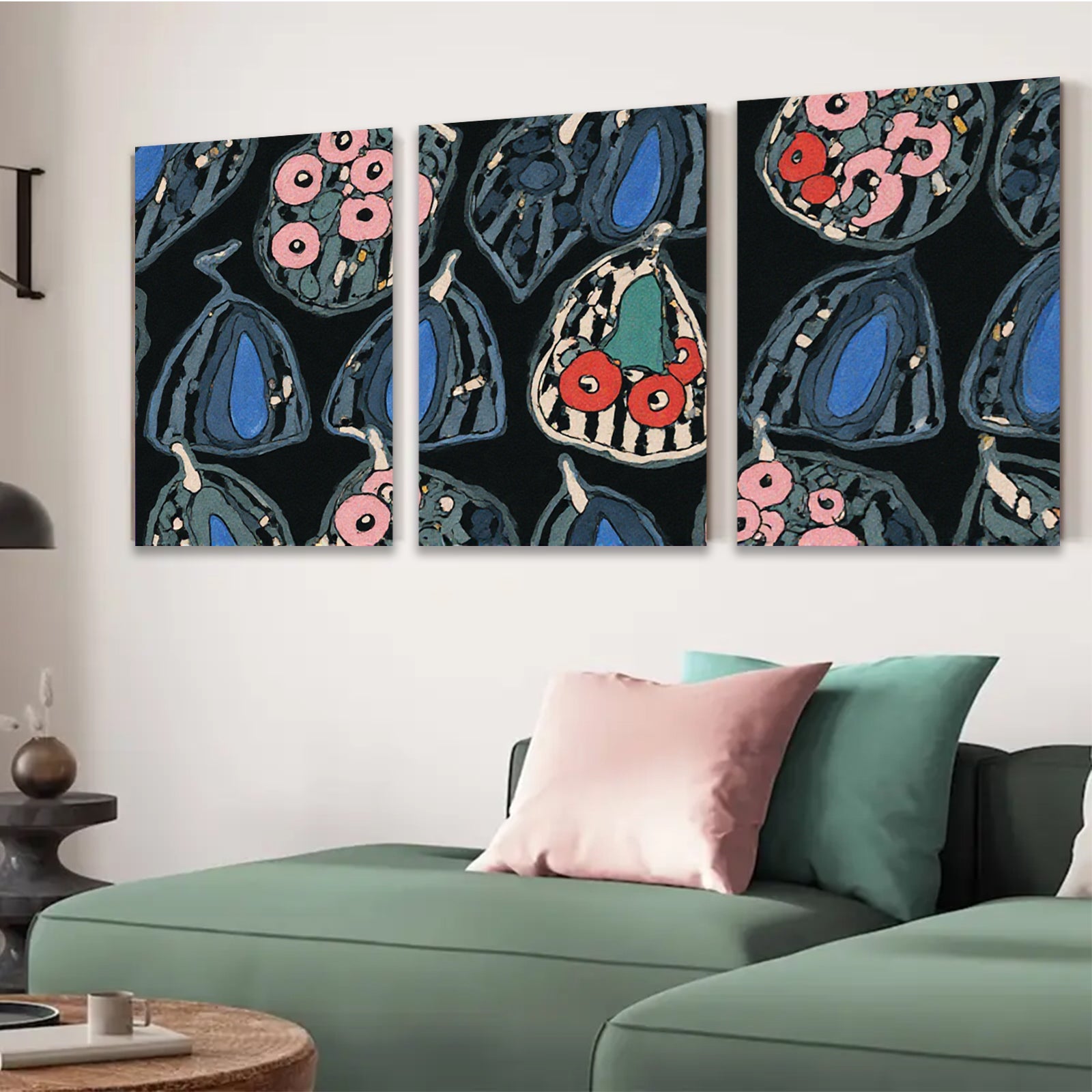 2D flat 1pc whimsical botanical illustration vibrant floral pattern gallery wall art bedroom living room decor farmhouse style modern minimalist
