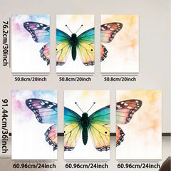 2D flat 1pc whimsical butterfly bloom wall art for living room bedroom gallery wrapped canvas print farmhouse decor modern minimalist style cozy home aesthetic
