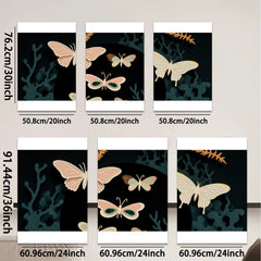 2D flat 1pc whimsical butterfly botanical wall art prints for living room bedroom home decor farmhouse style gallery wrapped canvas prints