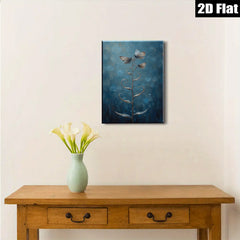 2D flat 1pc whimsical butterfly floral stem painting for living room bedroom gallery wall decor farmhouse style modern art