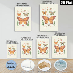 2D flat 1pc whimsical butterfly insect botanical wall art prints for living room bedroom gallery wrapped canvas farmhouse decor modern minimalist