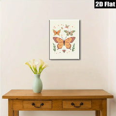 2D flat 1pc whimsical butterfly insect botanical wall art prints for living room bedroom gallery wrapped canvas farmhouse decor modern minimalist
