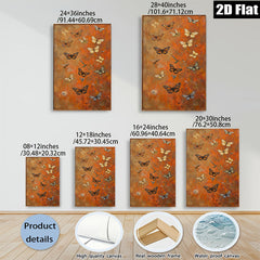 2D flat 1pc whimsical butterfly swarm wall art for living room bedroom gallery wrapped canvas modern farmhouse decor cozy vibes