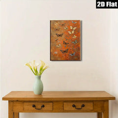 2D flat 1pc whimsical butterfly swarm wall art for living room bedroom gallery wrapped canvas modern farmhouse decor cozy vibes