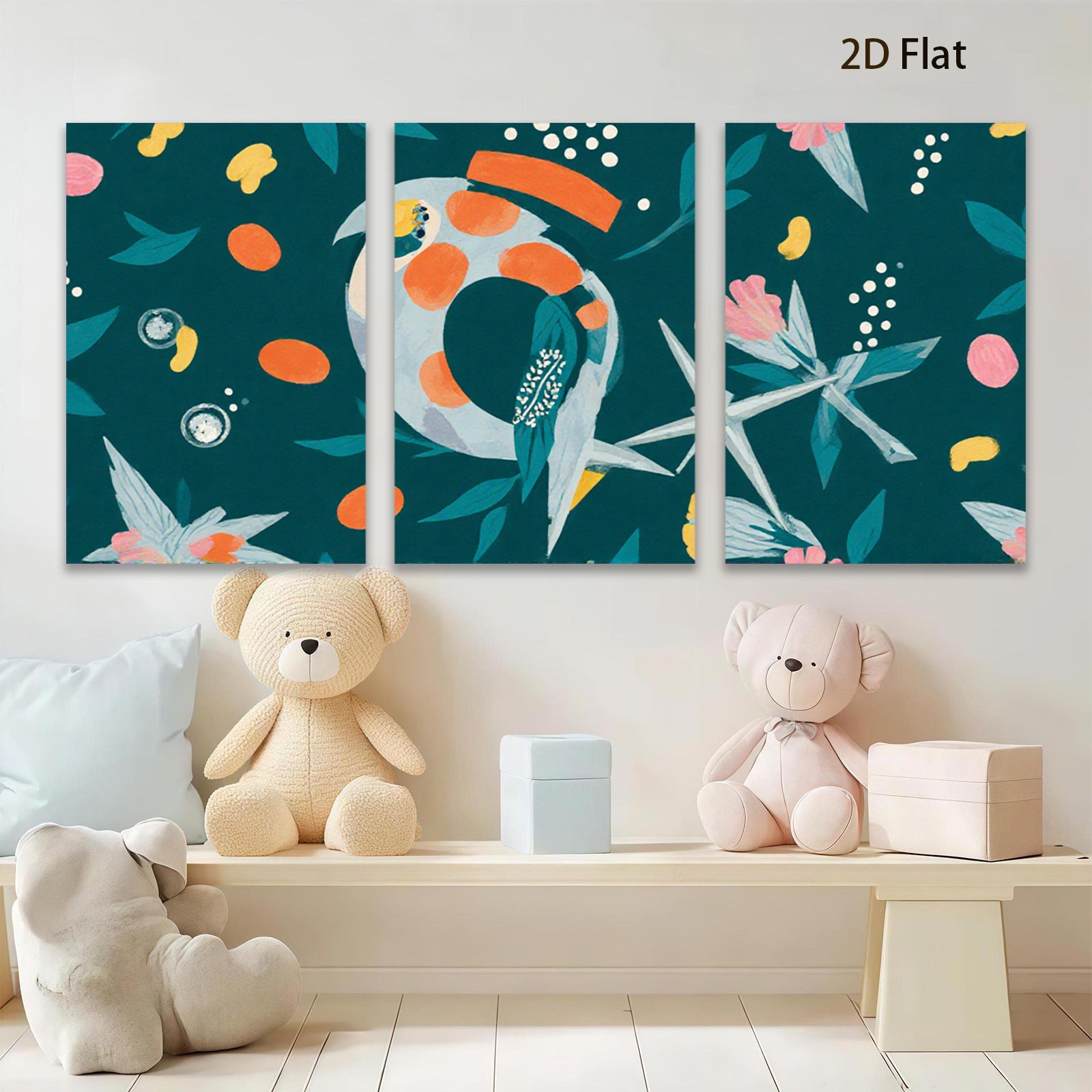 2D flat 1pc whimsical citrus botanical wall art for living room bedroom gallery wrapped canvas modern farmhouse decor cozy vibes