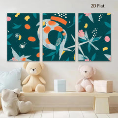 2D flat 1pc whimsical citrus botanical wall art for living room bedroom gallery wrapped canvas modern farmhouse decor cozy vibes