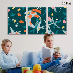 2D flat 1pc whimsical citrus botanical wall art for living room bedroom gallery wrapped canvas modern farmhouse decor cozy vibes